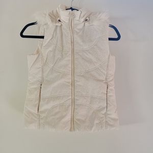 Children's Place Cream & Gold Puffer Vest Jacket hoodie XL 14 girls
